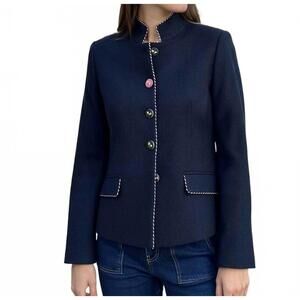 NEW VILAGALLO dora button front jacket in navy